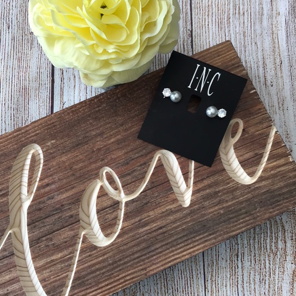 INC International Concepts Jewelry - ✨INC Pearl and Crystal Diamond Earring Set